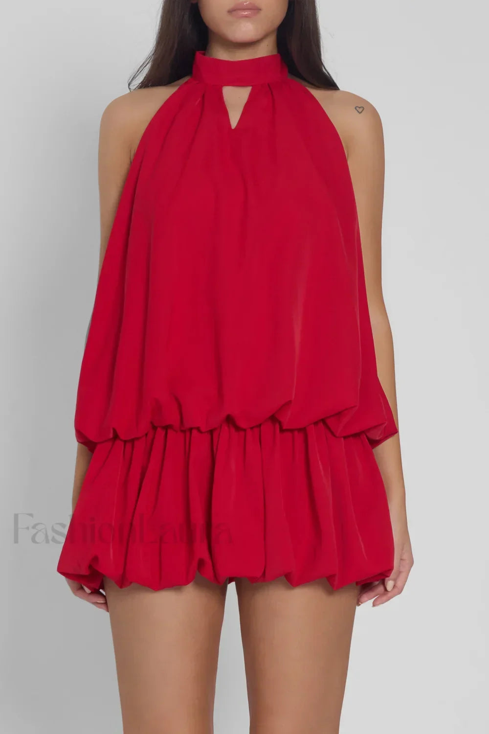 Cherry Bubble Mini Trendy Dress Red XS Dress