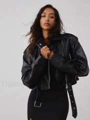 City Walk Graceful Faux Leather Jacket PU Leather Jackets