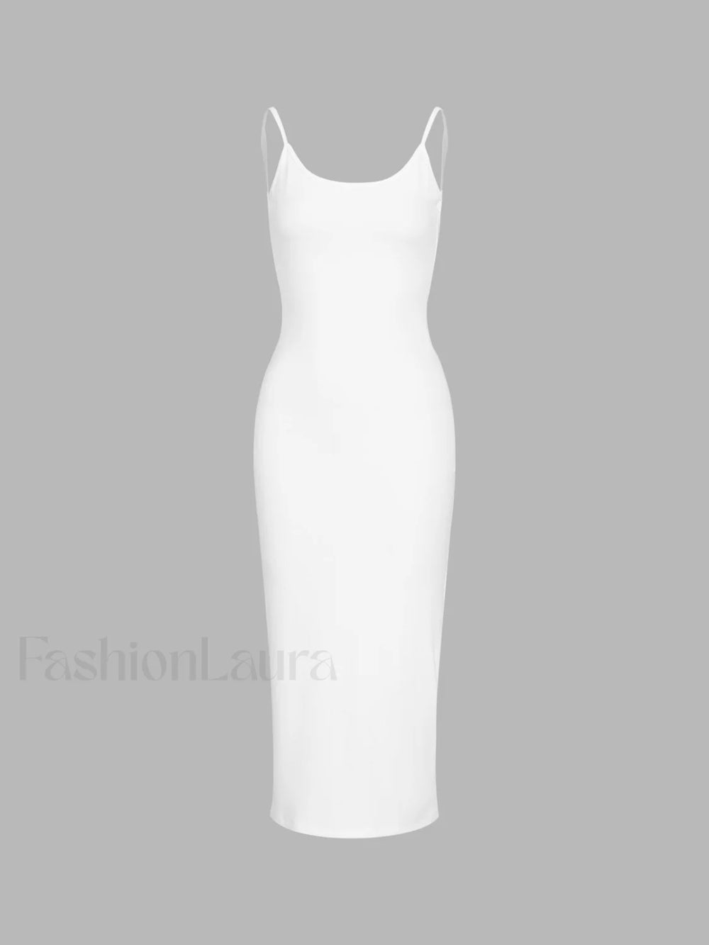 Classic Open Graceful Back Midi Dress White / XS Dresses