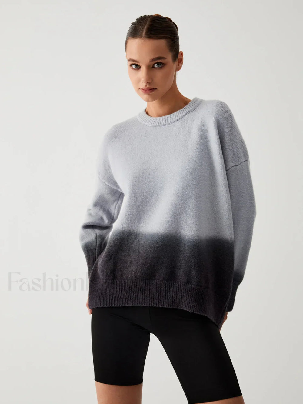 Cloud Nine Fuzzy Trendy Ombre Oversized Sweater Grey / S Sweaters L