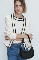 Contrast Knit College Cardigan