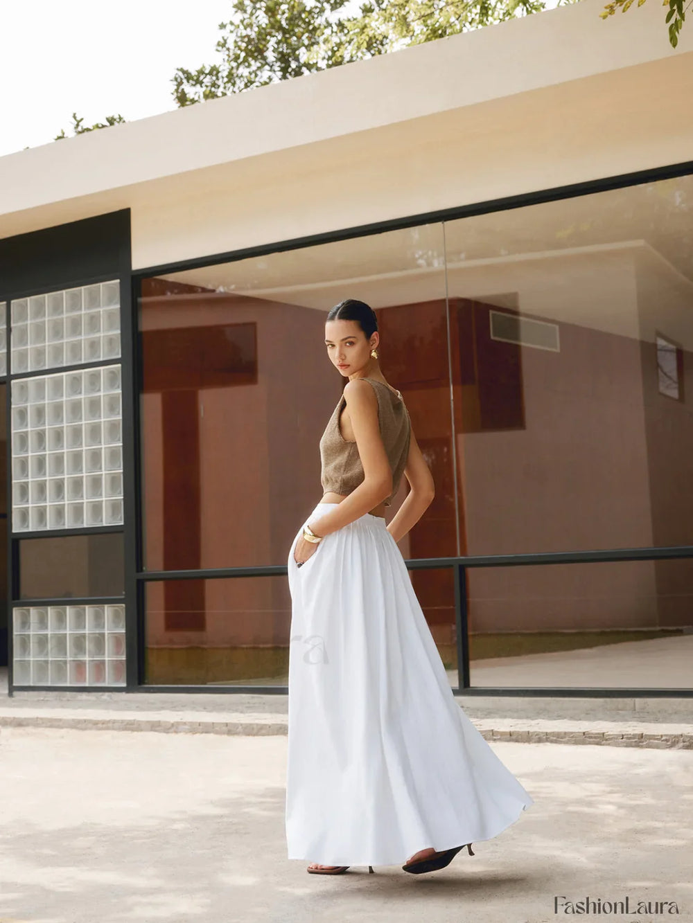 Cotton Blends Graceful Crop Top Tank Tops & Camis