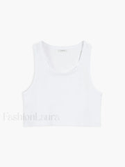Cotton Blends Graceful Cropped Tank Top Tank Tops & Camis