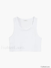 Cotton Blends Graceful Cropped Tank Top Tank Tops & Camis