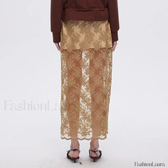 Cotton Embroidery Side Slit Skirt