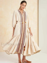 Cotton Flare Sleeve Boho Dress