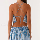 Cross Strap Backless Crop Top