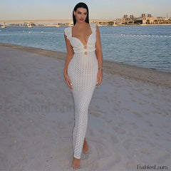 Cut Out See Through Maxi Dress