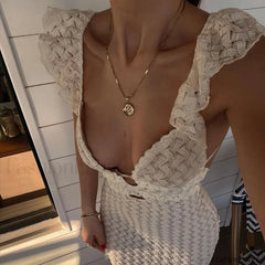 Cut Out See Through Maxi Dress