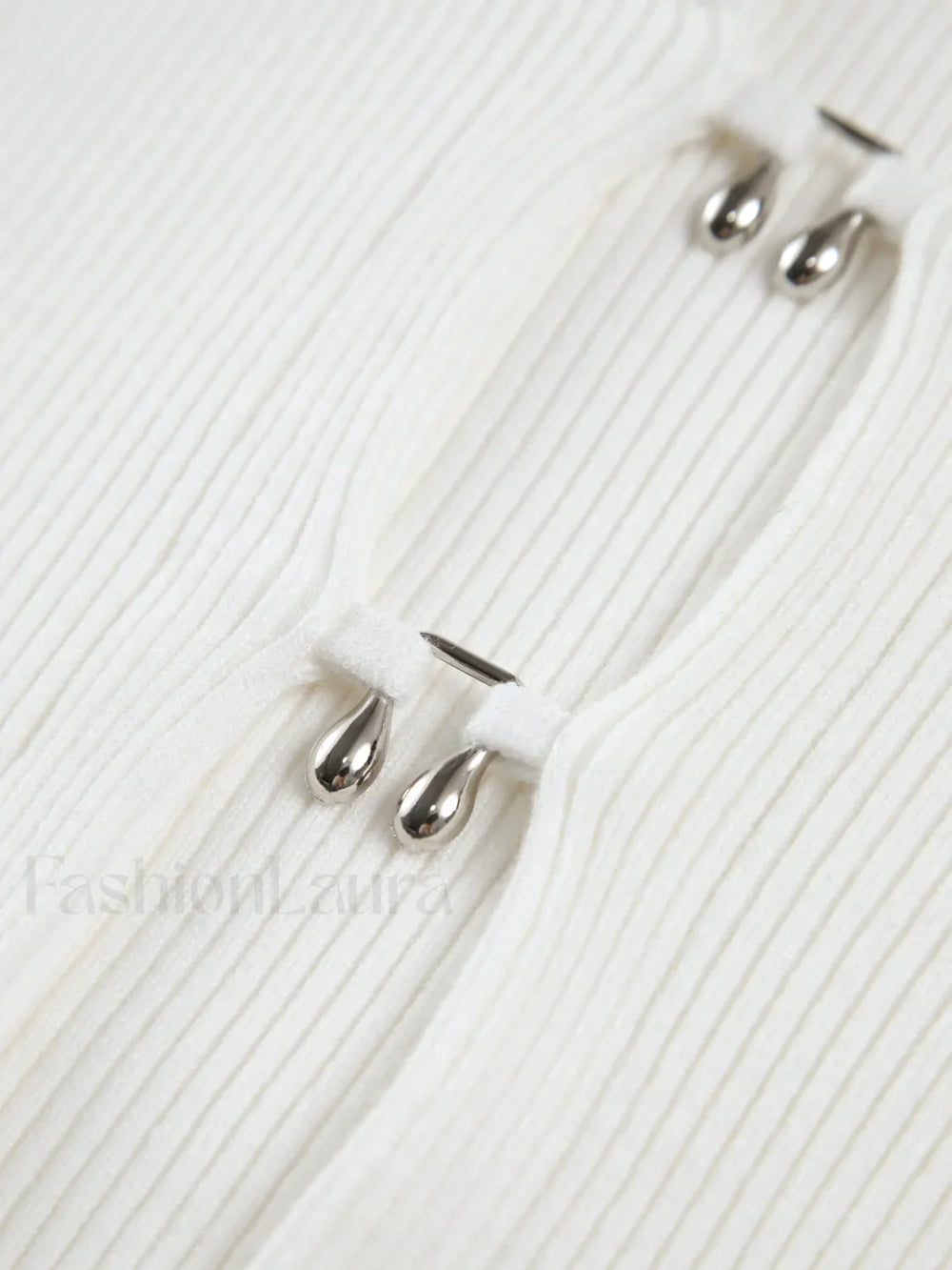 Cutout Split Beads Trendy Detail Ribbed Knit Top Sweaters L