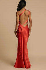 Satin One Shoulder Bodycon Formal Dress