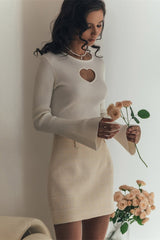 Heart Cutout Slim Fit Knit Sweater