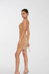 Sequin Slip Backless Bodycon Cocktail Dress