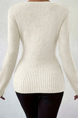 Ribbed Slim Fit Pullover Sweater