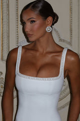 Elegant Pearl Strap Party Dress