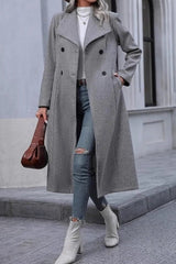 Slim Fit Double Breasted Wool Overcoat