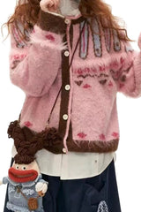 Vintage Pink Cozy Knit Sweater