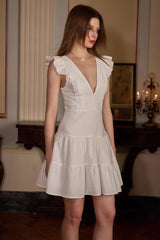 Backless High Waist Ruffle Cocktail Dress