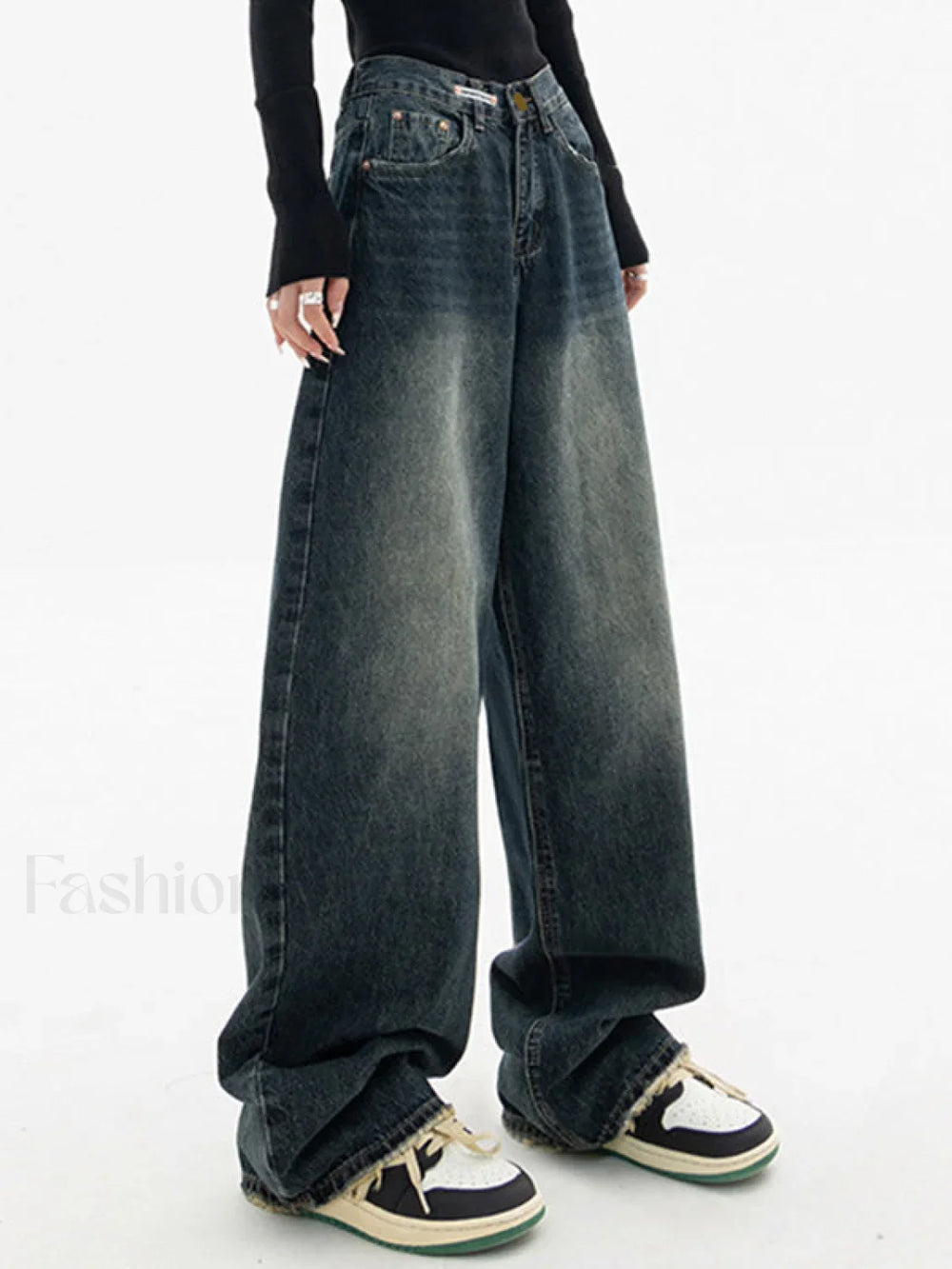 Dark Wash Vintage Baggy Boyfriend Jeans Boyfriend Jeans
