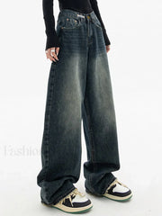 Dark Wash Vintage Baggy Boyfriend Jeans Boyfriend Jeans