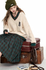 Soft Mohair V Neck Pullover Sweater