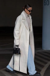 Fleece Lapel Long Sleeve Cozy Overcoat