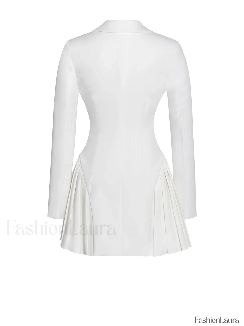 Delia White Blazer Charming Dress with Pleated Detail Dresses