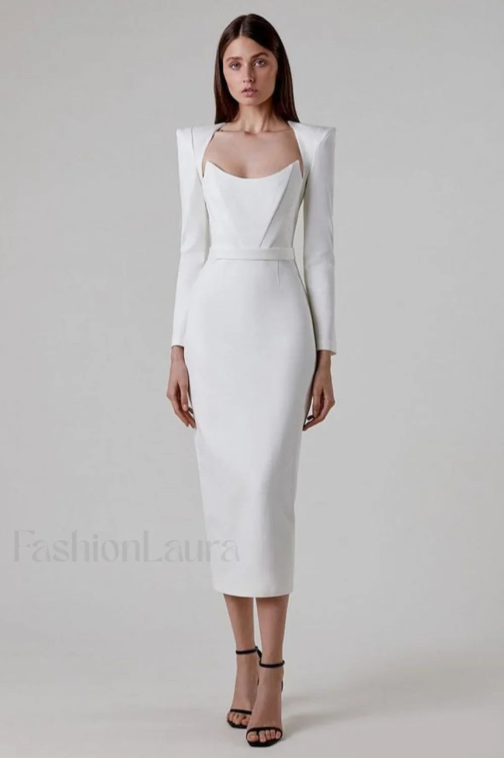 Delilah Bandage Stylish Midi Dress XS / White Party Dresses L