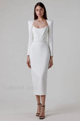 Delilah Bandage Stylish Midi Dress XS / White Party Dresses L