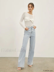 Denim Straight Graceful Leg Jeans Jeans