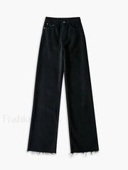 Denim Straight Graceful Leg Jeans Black / XS Jeans