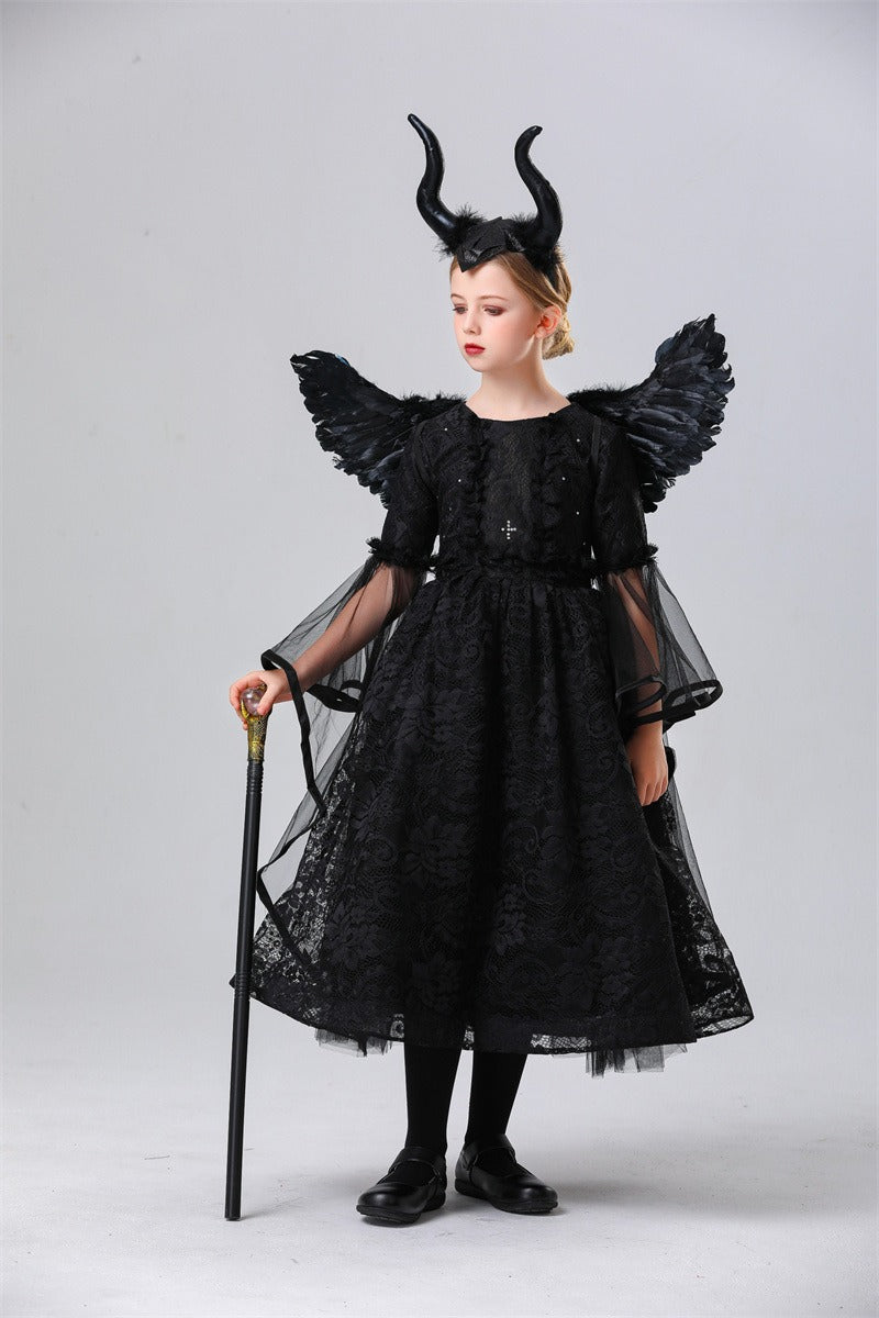 Maleficent Style Kid Halloween Costume