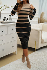 Colorblock Stripe Sweater Dress