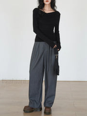 Draped Long Graceful Sleeve Slinky Shirt T Shirts