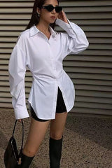 Longline Slimming Long Sleeve Blouse