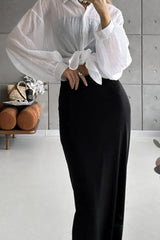 Solid Lightweight Long Sleeve Blouse