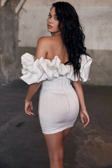 Boned Ruffle Mini Party Dress