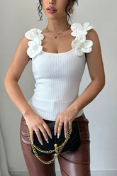 Floral Applique Knit Top