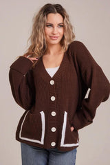Color Block Pocket Cardigan