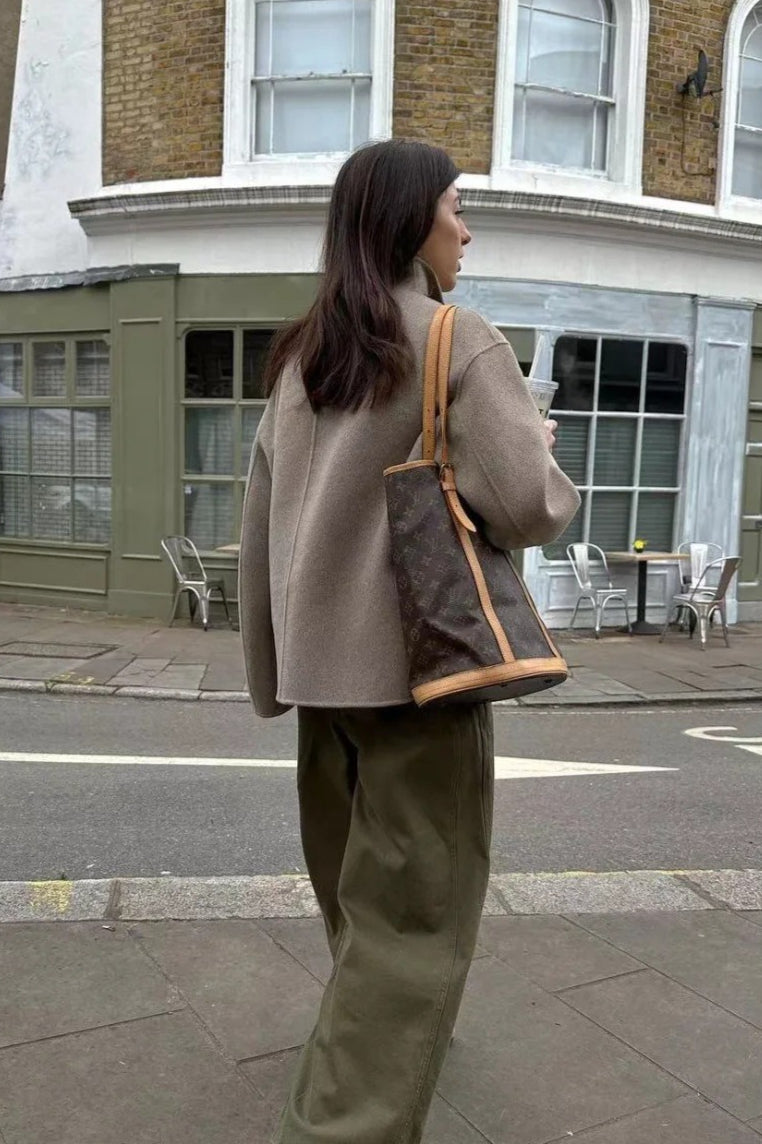 Short Double-Breasted Wool Jacket