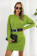Loose Fit Cable Knit Sweater Dress