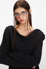 Cowl Neck Chic Fitted Knit Top