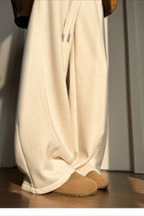 Solid Plush Wool Curved Knit Pants