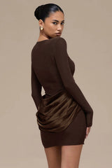 Solid Color Ruched Bodycon Dress