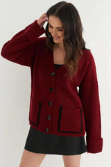 Color Block Pocket Cardigan