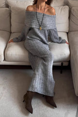 One Shoulder Bodycon Knit Sweater Dress