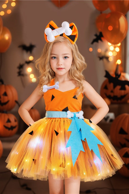 Cave Girl Tutu Dress Kid Halloween Costume
