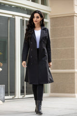 Slim Fit Belted Pocket Midi Overcoat
