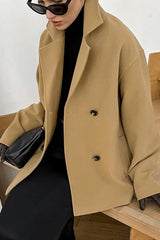 Brown Boucle Notch Lapel Jacket