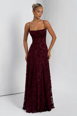 Chiffon Backless Spaghetti Strap Maxi Dress